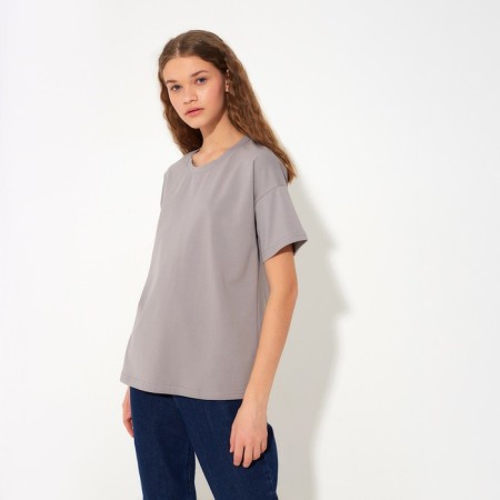 Women's T -shirt Minaku: Basic Line Color gray, size 48-5