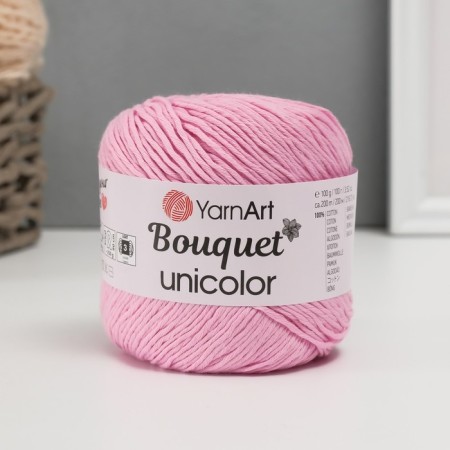Yarn "Bouquet Unicolor" 100% cotton 200m/100g (3211 pink)
