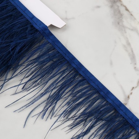 Braid with ostrich feathers, 8-10 cm, 5 ± 0.5 m, dark blue color-2