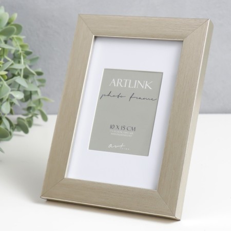 Photo frame Plastic "Gloria" 10x15 cm, with a pass, silver-1