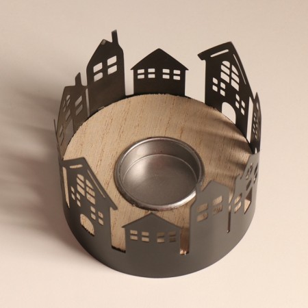 Climber metal, wood per 1 candle "houses" d = 4 cm 10x10x8.5 cm-4