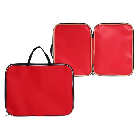 Folder with handles Textile A4, 350 x 270 x 20 mm, calligrata "office", nylon 600D, two -color Kant, red (black handles and lightning)