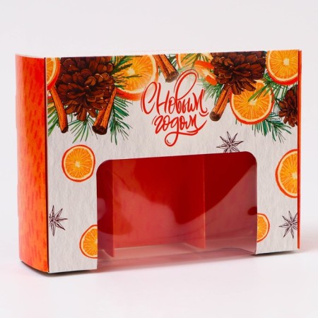 New Year. Confectionery packaging for 3 eclairs "Happiness", 20 x 15 x 6 cm-2