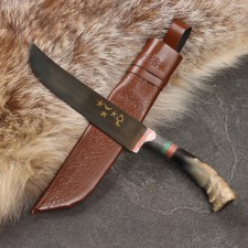Knife Pchak Sharkhon - Big, Saigak, Garda tin engraving. ShH-15 (17-19 cm)
