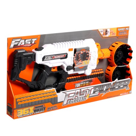 Blaster "Fast", shoots with soft bullets, works from batteries-13