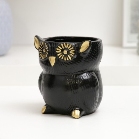 Figure Kashpo "Council" 0.35l, black with gold, 10x11x10cm-2