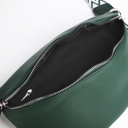 Bag Cross-Bodi with a zipper, green color-4