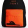 School youth backpack, lightning department, external pocket, black/orange color