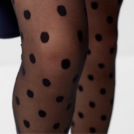 Teenage tights "large peas", black color, height 158-164 cm-4