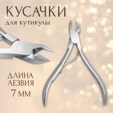 Manicure nippers, 9.5 cm, blade length - 7 mm, on blist, silver color