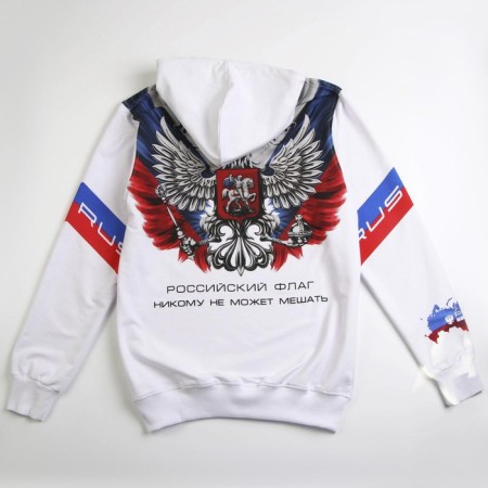 Putin Team Sweatshirt, Emblem, White, Size 58-60-9