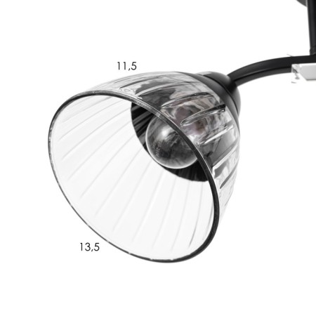 Ceiling chandelier "Arron" E27 2x40W Black 46x19x24cm-5