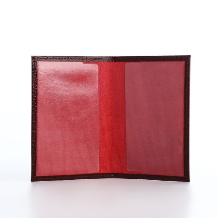 Passport cover, crocodile, burgundy color-4