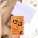 Wooden postcard "The most cool!" Glasses, lips