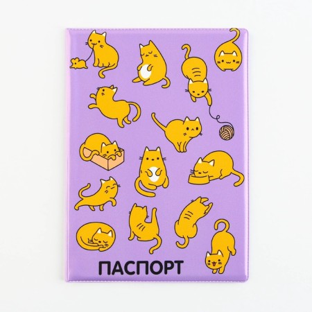 Cover for veterinary passport "Red cats", PVC-1