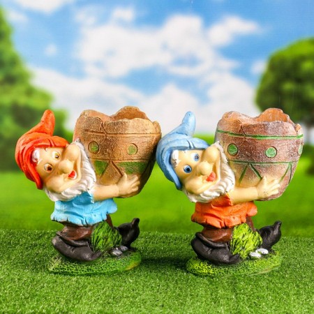Garden Figure "Dwarf with Kashpo" 25x24cm Mix-5