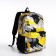 School backpack from textiles on lightning, 3 pockets, yellow color
