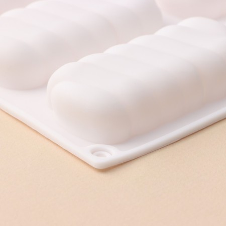 Form for mousse desserts and baking konfinetta "cord", 30 × 17.5 × 2 cm, 9 cells (9 × 4.5 cm), white color-3