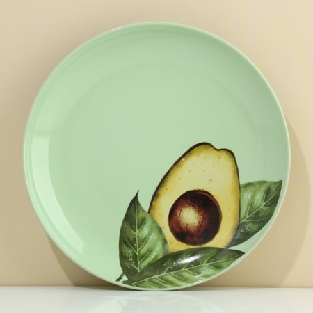 Ceramic plate "Avocado", 22.5 cm, green color-1