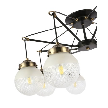 Ceiling EVOLUCE lamp. Sle110302-08. Stricce. 8x60 W, E27, 76x76x38 cm, black color, bronze-8