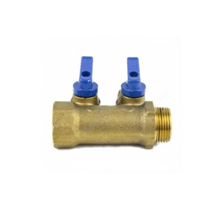 Aquasfera Collector 9026-01, 3/4 "x16 mm, 2 outputs, external threads with ball valves, 35 mm-4