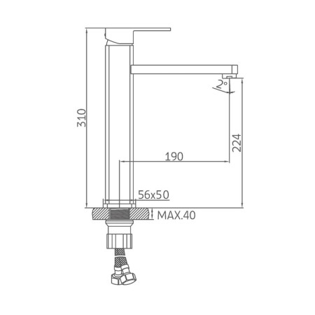 Accoona A9122 shell mixer, single, tall, chrome-6