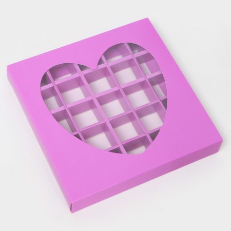 Box for sweets 25 pcs, 22 x 22 x 3.5 cm, pink-1
