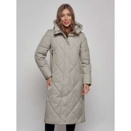 Coat insulated winter female, size 42, green color-7