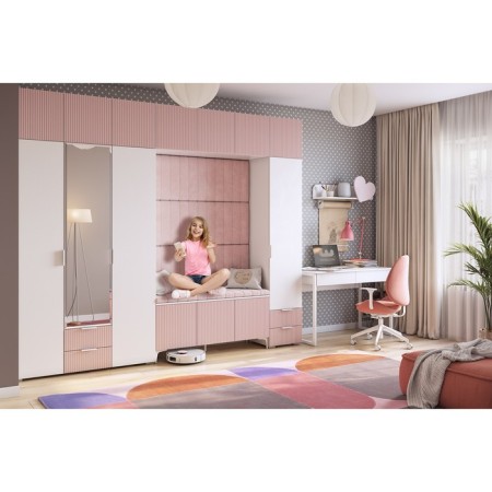 Shelf hinged heart white tree/pink powder (enamel)-6
