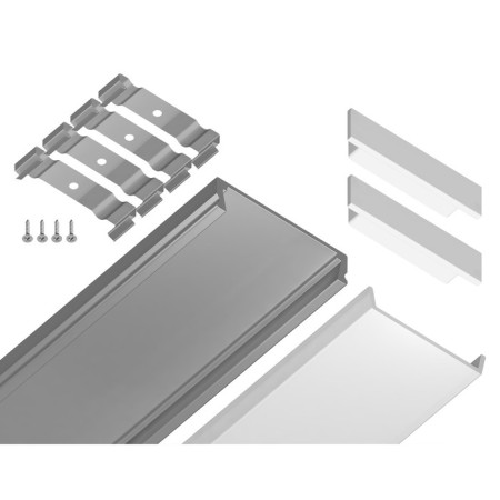 Profile aluminum overhead ambrella Illumination alum Profile, GP1800AL, 2000x6x23.8 mm, silver color, matte divet-4
