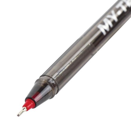 Handle Ball oil Pensan My-Tech, node-bela 0.7 mm, ink red-1