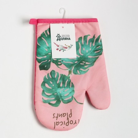 Mitten Dolyana "Tropical" color pink 26x16 cm, 100% p/e-3