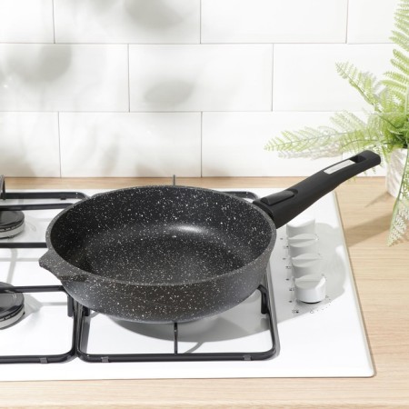 Granite Black Granite INDUCTION PRO, D = 26 cm, removable handle, anti -stick coating-7