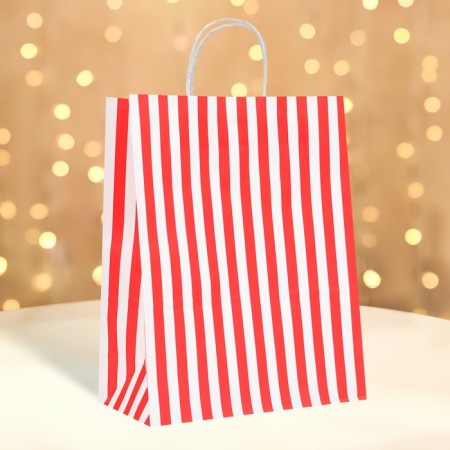 Crafts, red, "stripes", 33 x 26 x 12 cm