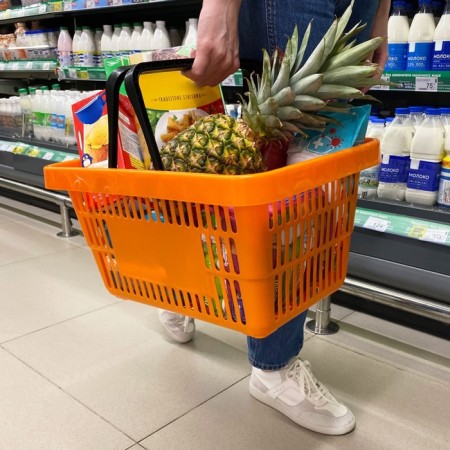 Consumer plastic basket 20 liters, orange color-2