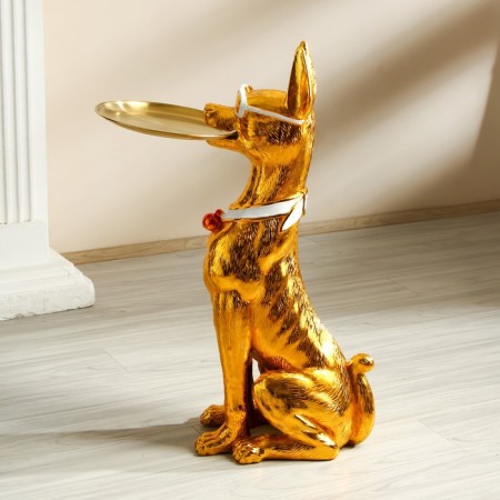 Table decorative stand "Doberman with glasses" 26x46x74 cm-3