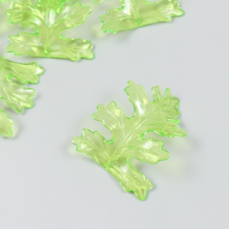 Decor for creativity plastic "Leaves" transparent green set 20 grams 0.4x4x5.2 cm