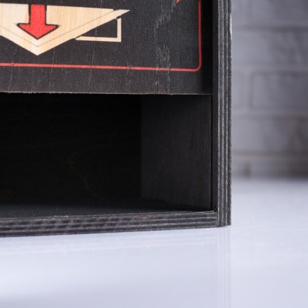 Gift box 20 × 10 × 20 cm Wooden Penal "Real Man", square, with print-2
