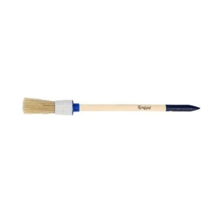 Round tundra, natural bristles, wooden handle, No. 2, 20 mm-3