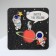 Set of badges (2 pcs.) "Cosmonauts" super-heroes, color in gold