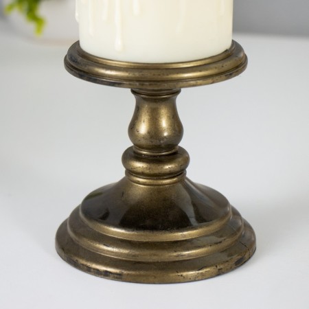 Spinker "candle on the candlestick" LED from bronze batteries 10.5x10.5x28 cm-4
