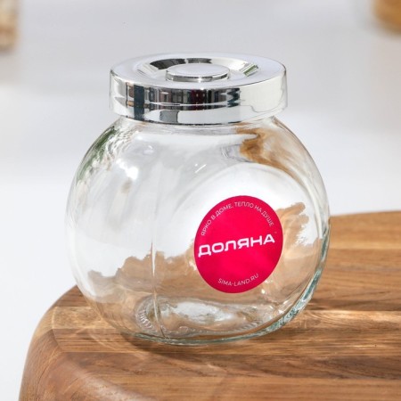 Glass jar for bulk products of the lines "Shine", 200 ml, 8 × 6 × 8.3 cm-3