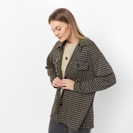 Female shirt, beige color/black, size 50-3