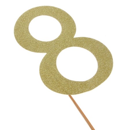 Topper in the cake "8", color gold-1