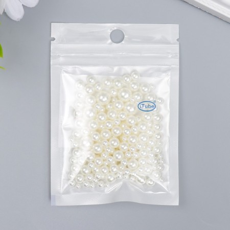 Decor for creativity plastic "Balls. Cream" d = 3-8 mm, set 10 grams-2