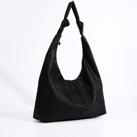 Shopper bag, outer pocket, black color-3