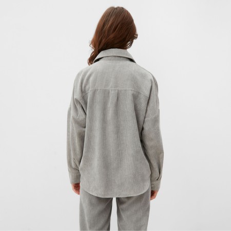 Women's blouse minku: Velvet collection color light gray, river 50-4