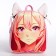 School textile backpack with ears on the hairpins "Anime", 27x23 cm, pink color