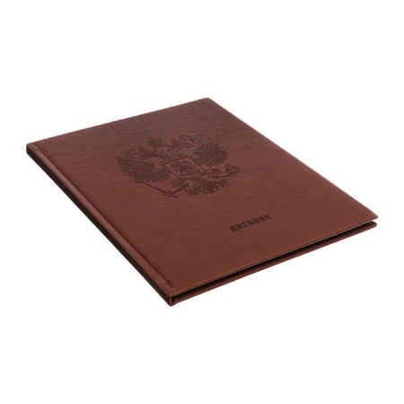 Diary of premium, leatherette Calligrata top, Vivevella, embossing coat of arms, brown-2