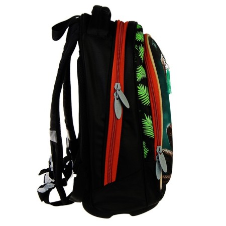School backpack, 39 x 28 x 18 cm, + bag for shoes, calligrata p "Cool dino", green-8